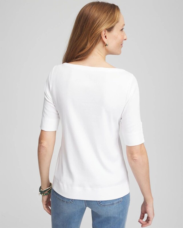 Pima Cotton Bateau-Neck Tee - image 3